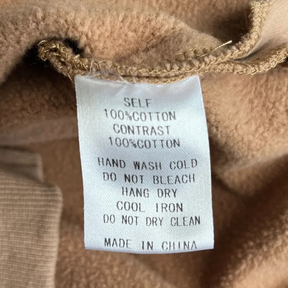 Mod Ref Womens Oversize Pullover Sweatshirt Ribbed Trim Sz S Brown Casual Comfy - Picture 10 of 14